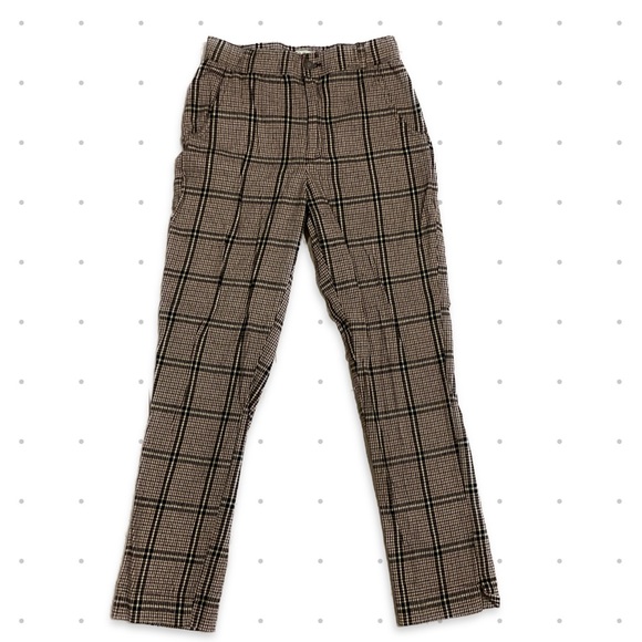Stretch Ultra High-Rise Taper Pants Red Plaid Small - Picture 1 of 2